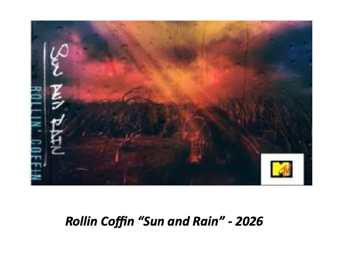 Artwork for Sun and Rain — a rain-streaked window looking out over a dark field at sunset with a pink and orange sky.